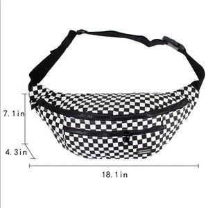 Checkered Fannypack, backpack, cross body bag.